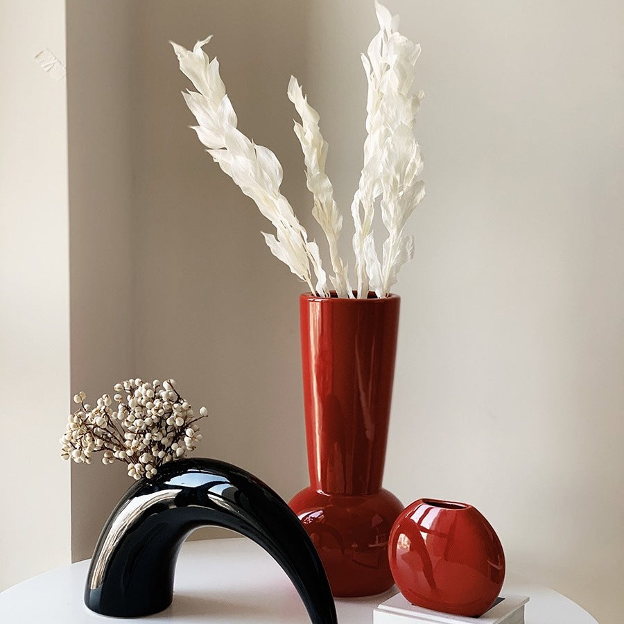 Wine Red Flower Pot