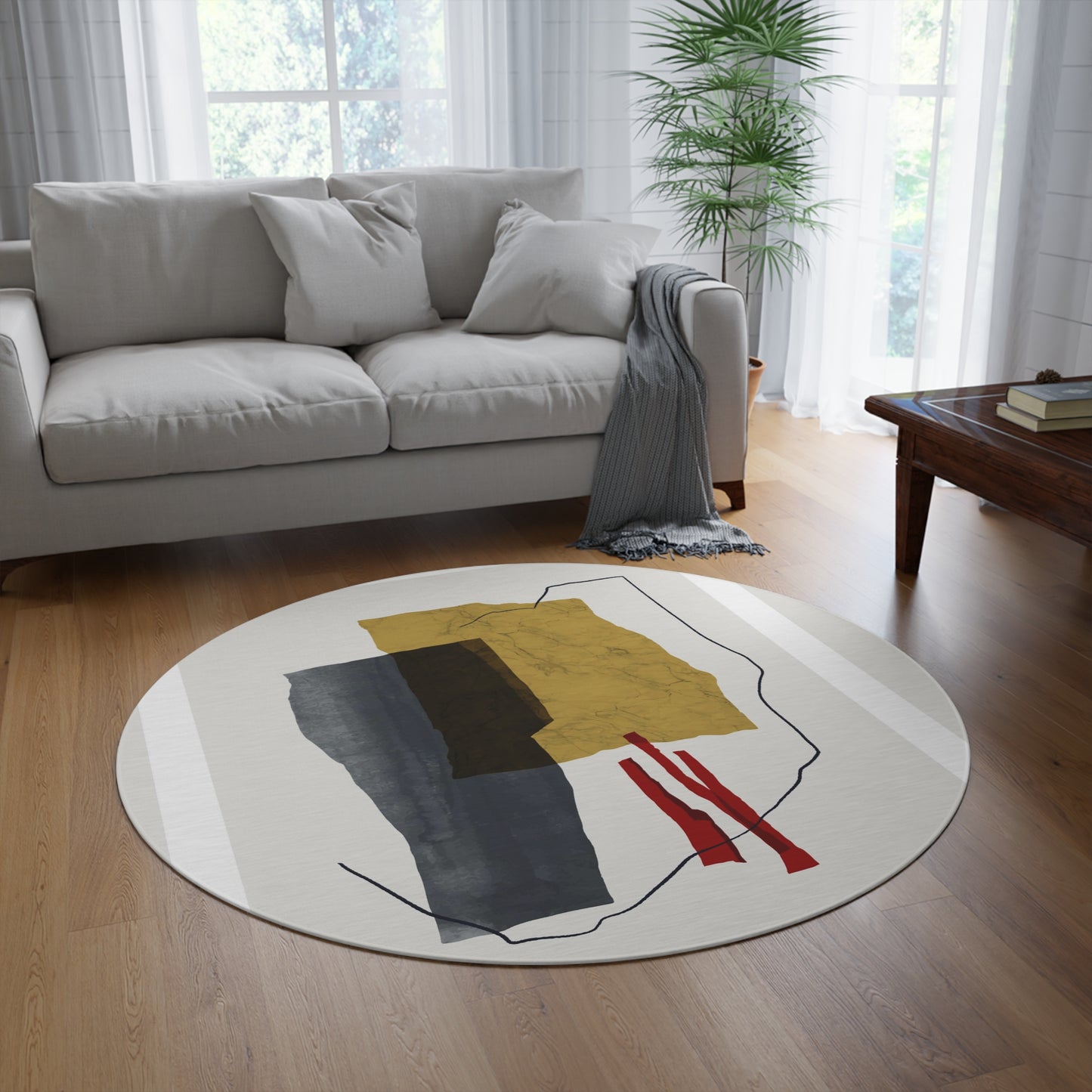 Abstract Round Rug Printify