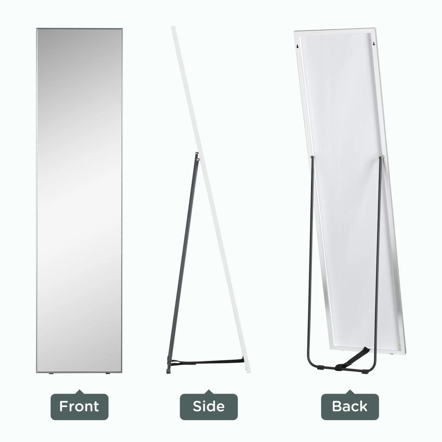 Silver Frame Full Length Mirror Londecor
