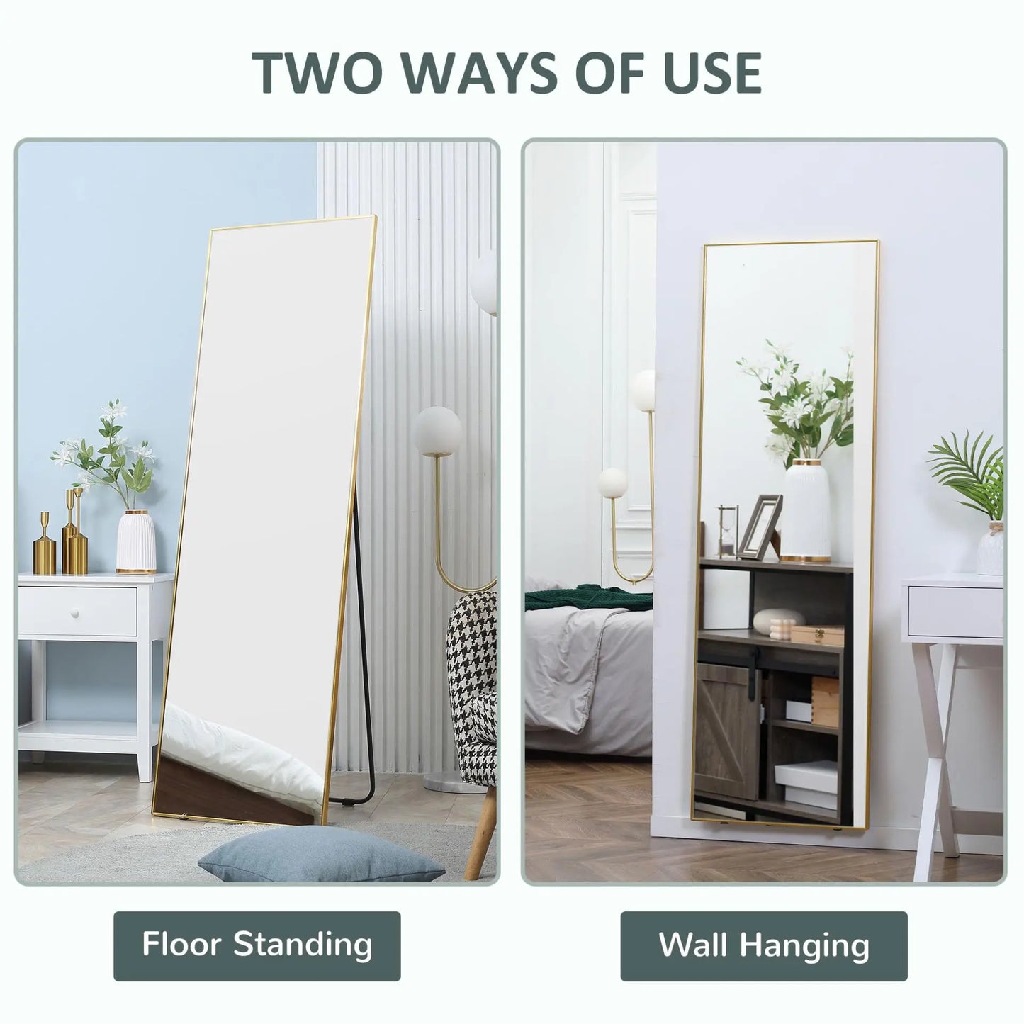 Golden Frame Full Length Mirror Londecor