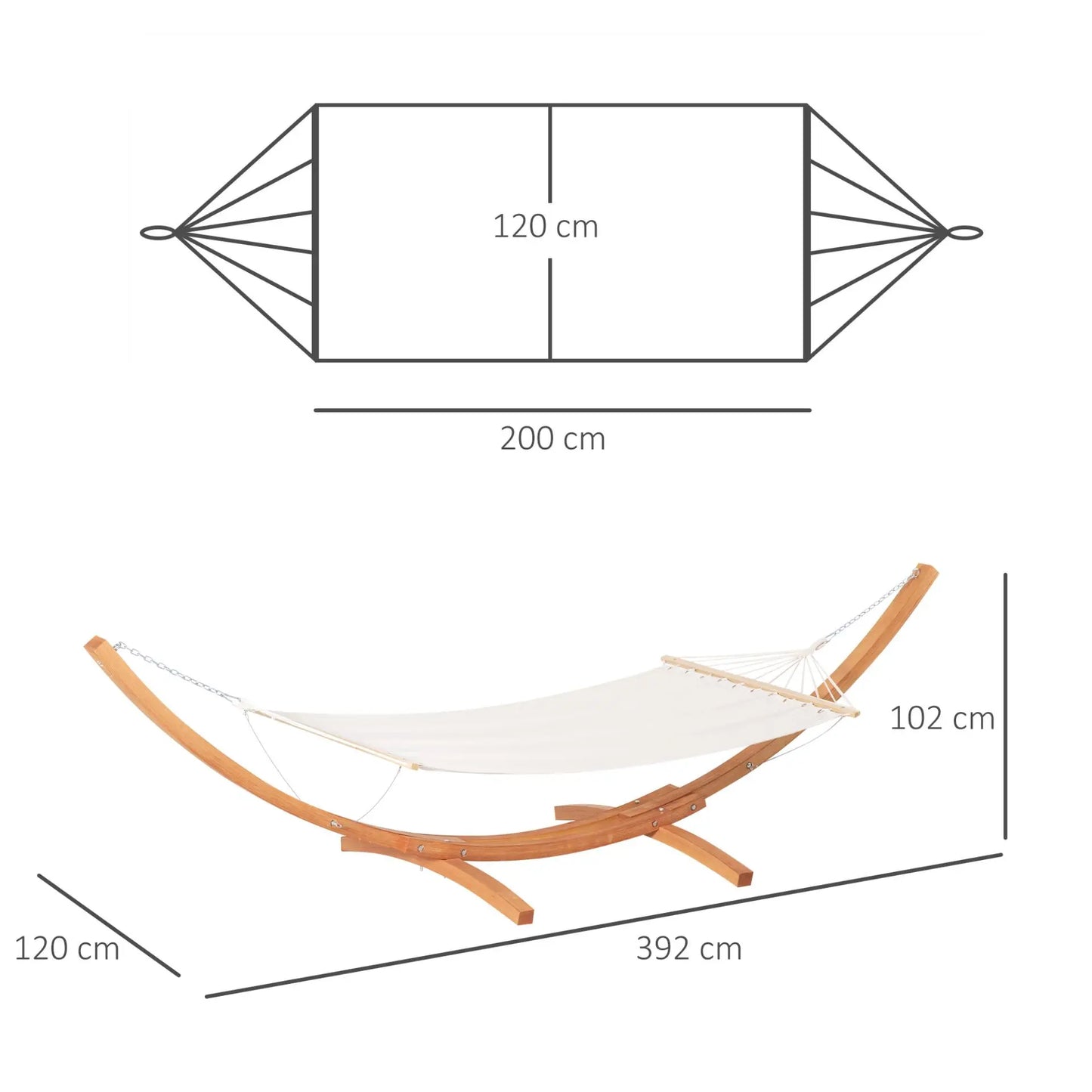 white hammock with a wooden stand. Londecor