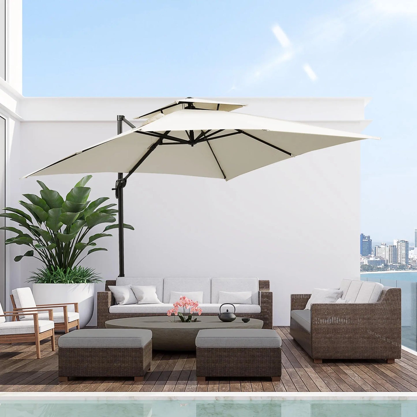 Garden Cantilever Roma Parasol with Aluminum Frame. Londecor