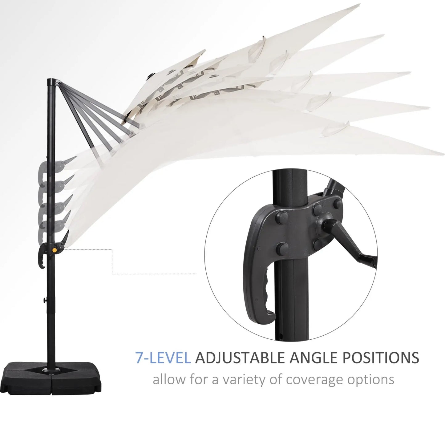 Garden Cantilever Roma Parasol with Aluminum Frame. Londecor