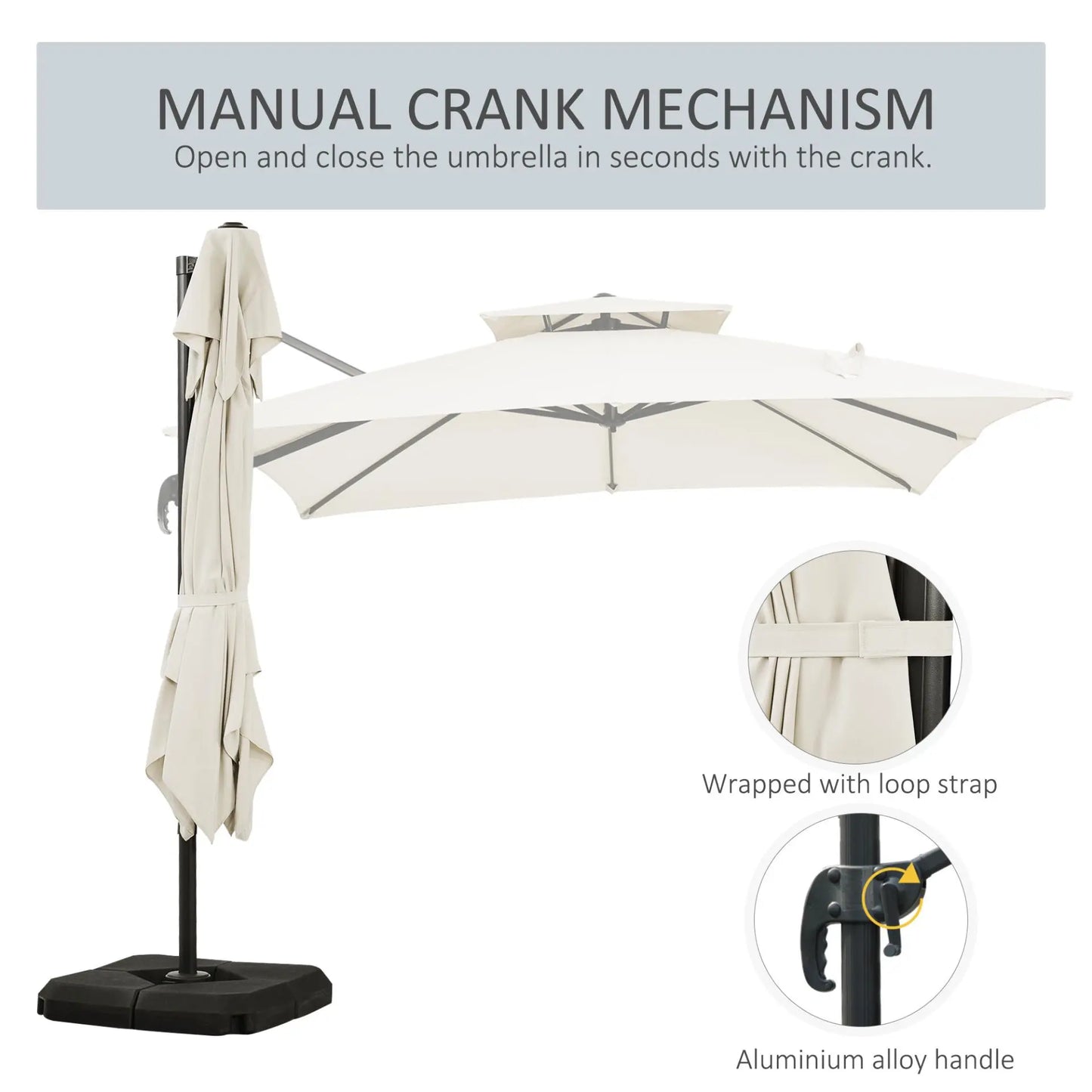 Garden Cantilever Roma Parasol with Aluminum Frame. Londecor