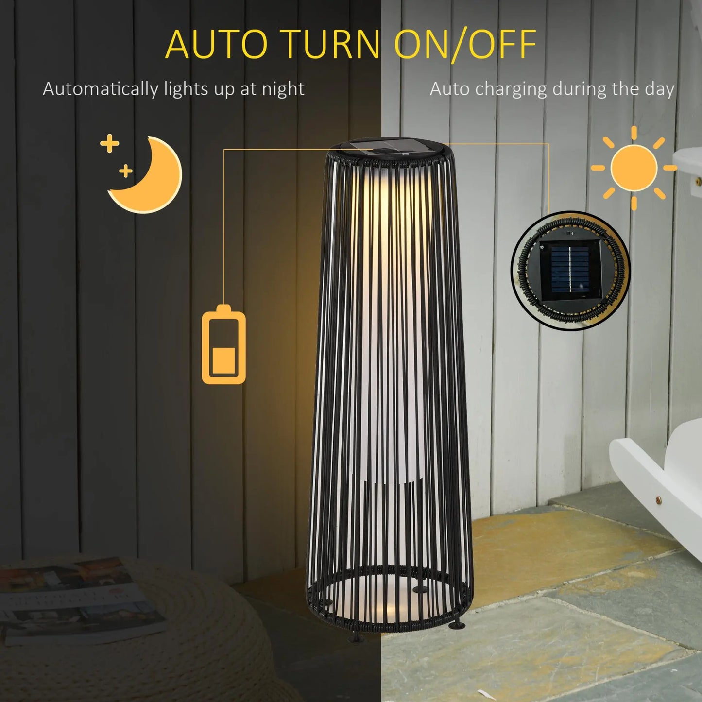 Patio Garden PE Rattan Solar Lights Londecor