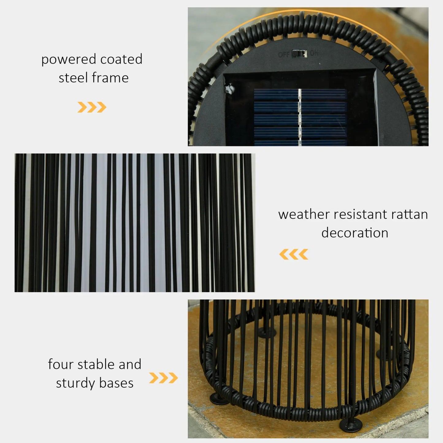 Patio Garden PE Rattan Solar Lights Londecor