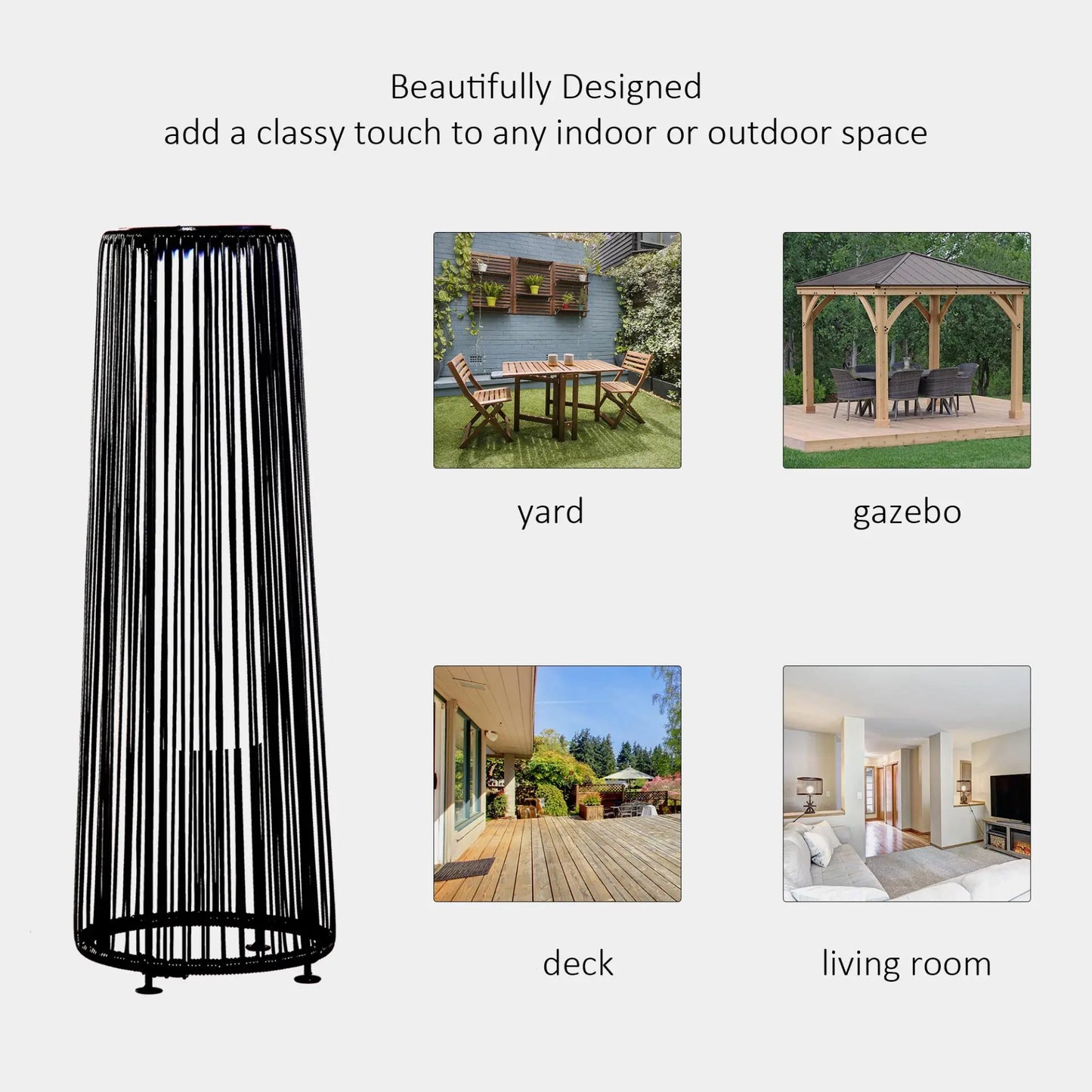 Patio Garden PE Rattan Solar Lights Londecor