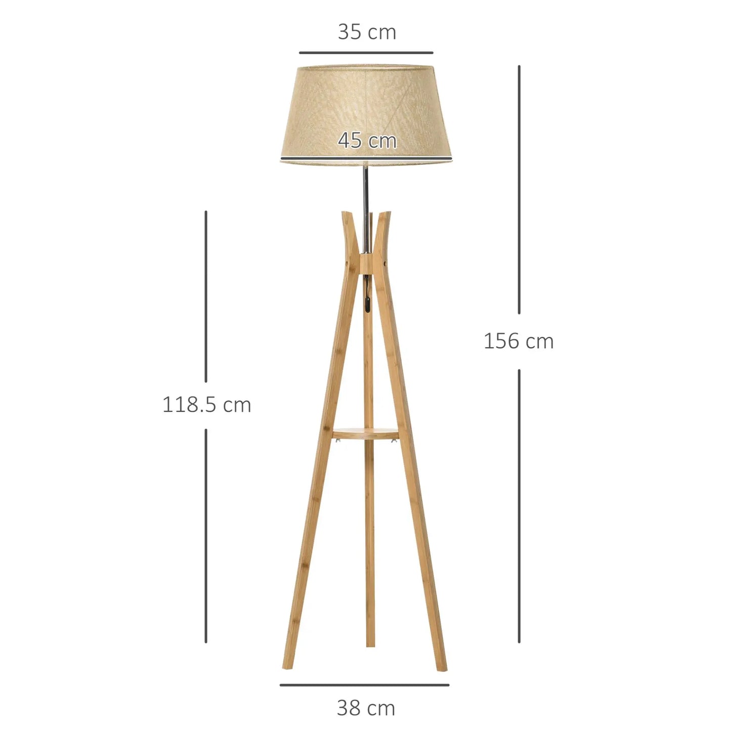 Natural Wood Tripod Floor Lamp Londecor