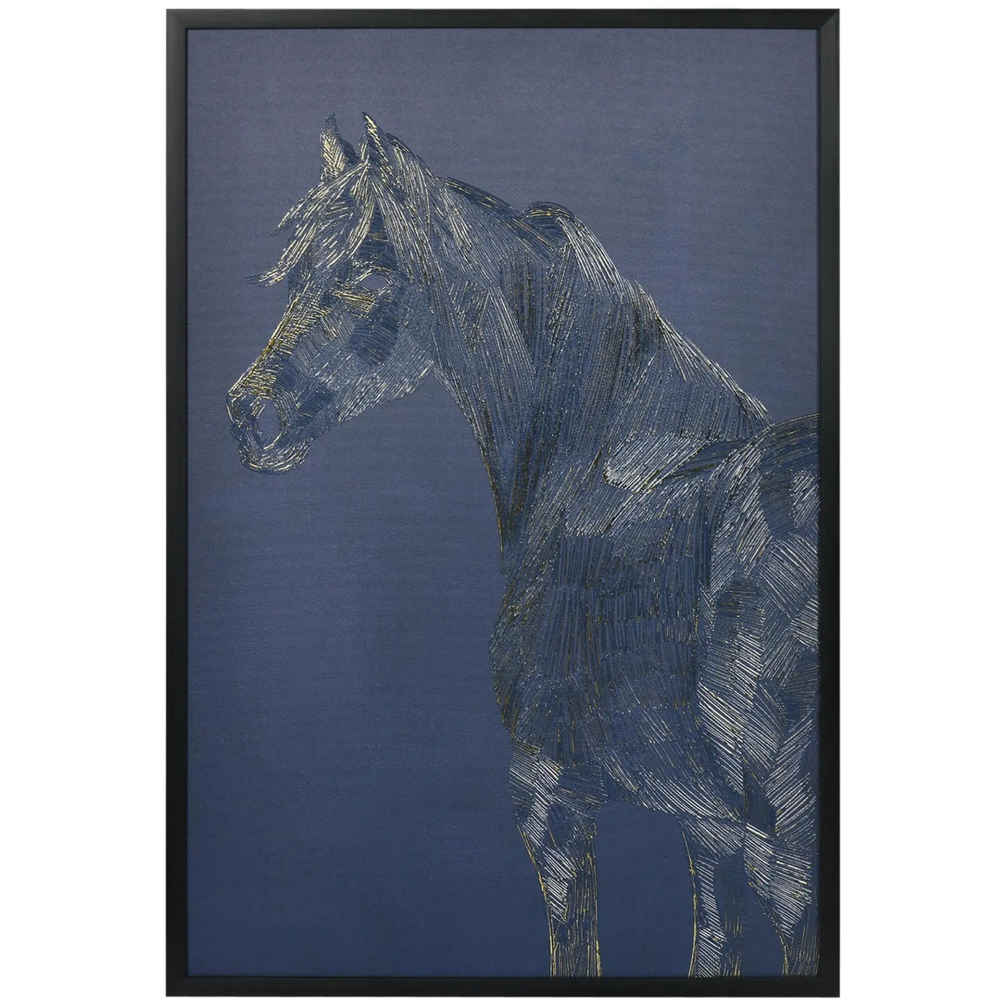 Canvas Wall Art Gold Textured Horse Londecor