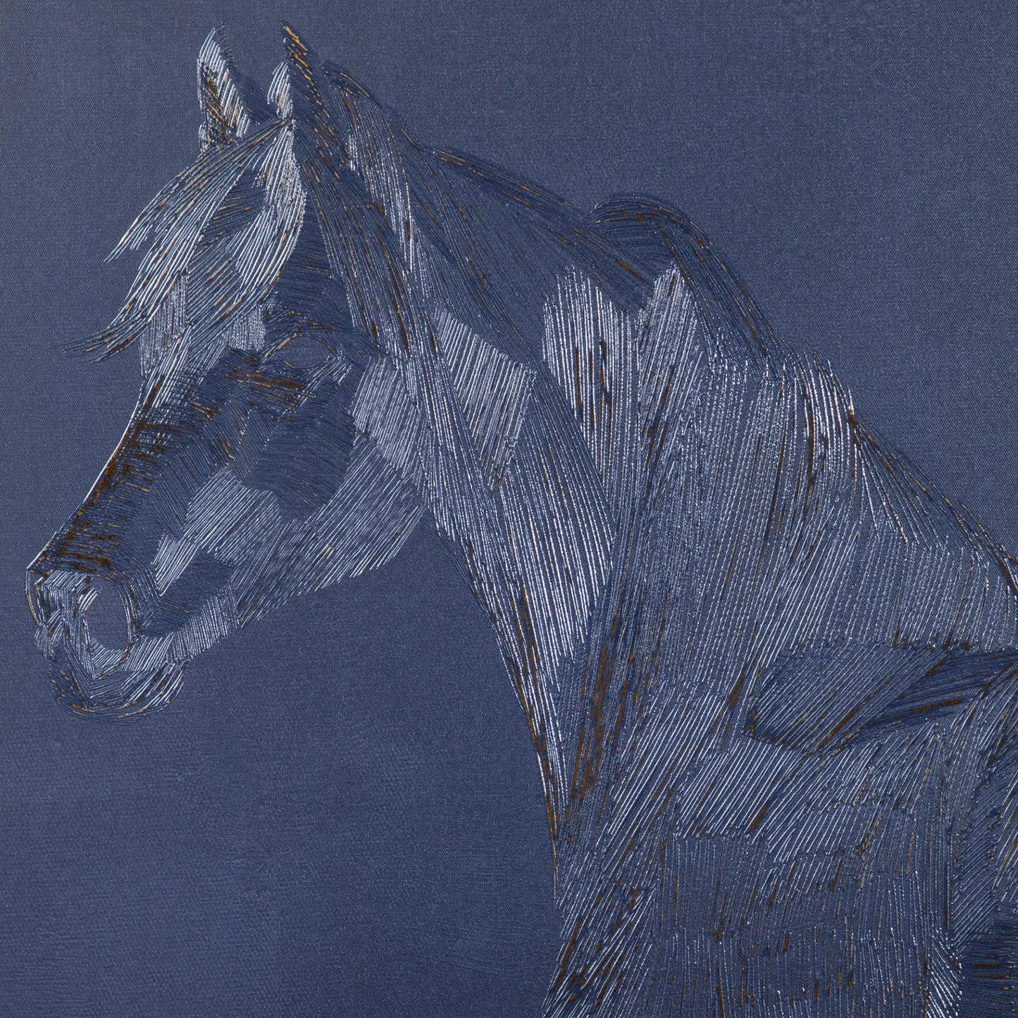 Canvas Wall Art Gold Textured Horse Londecor