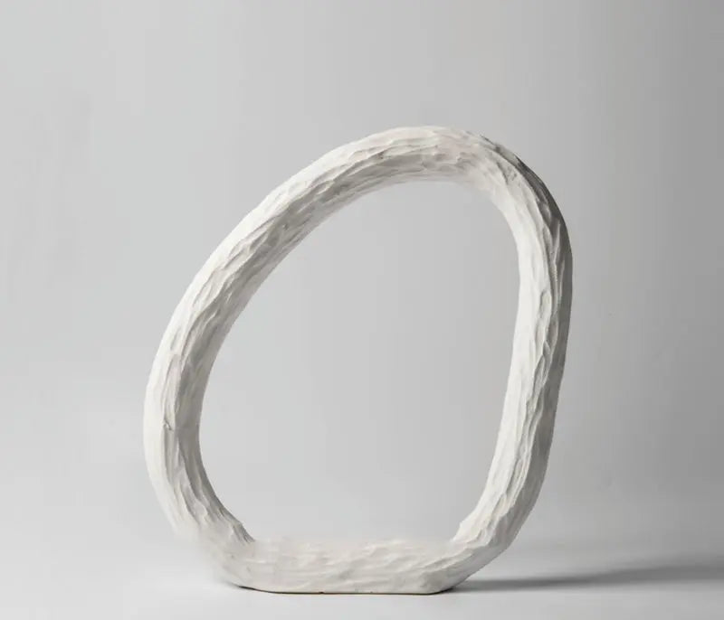 White Ceramic Ring Ornament Londecor