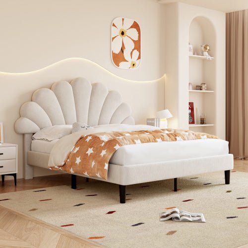 Luxe Beige Velvet Bed Frame