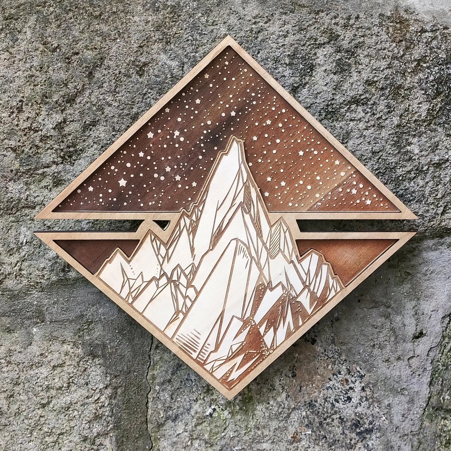 Mountain Wood Wall Art - Wooden Panel - Home Decor - Double Layered Art Londecor