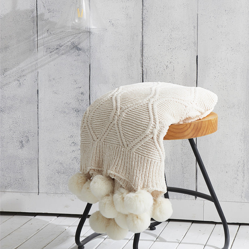 Chenille knitted blanket/Throw