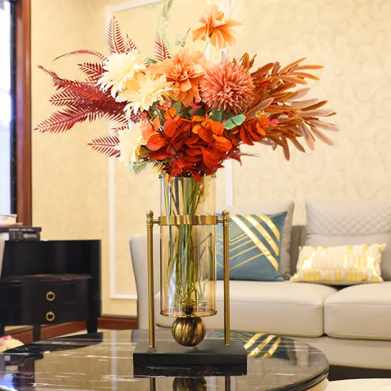 Modern Light Luxury Style Marble Vase Decoration Living Room Flower Arrangement Londecor