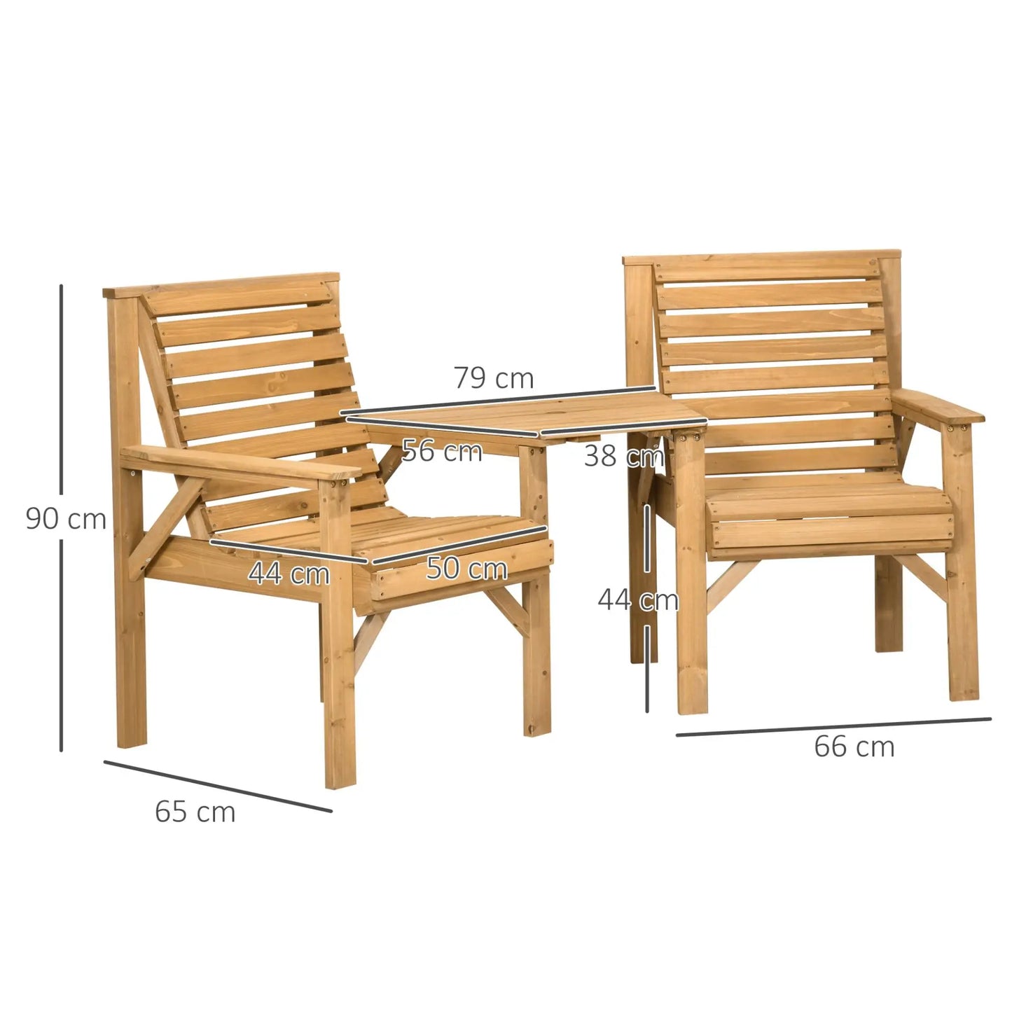 Wooden Garden Love Seat. Londecor