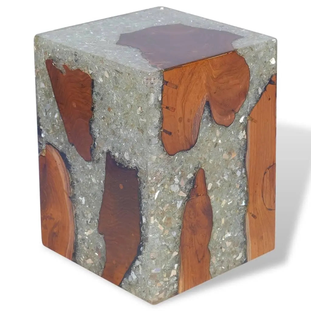 Solid Teak Wood and Resin Table Londecor