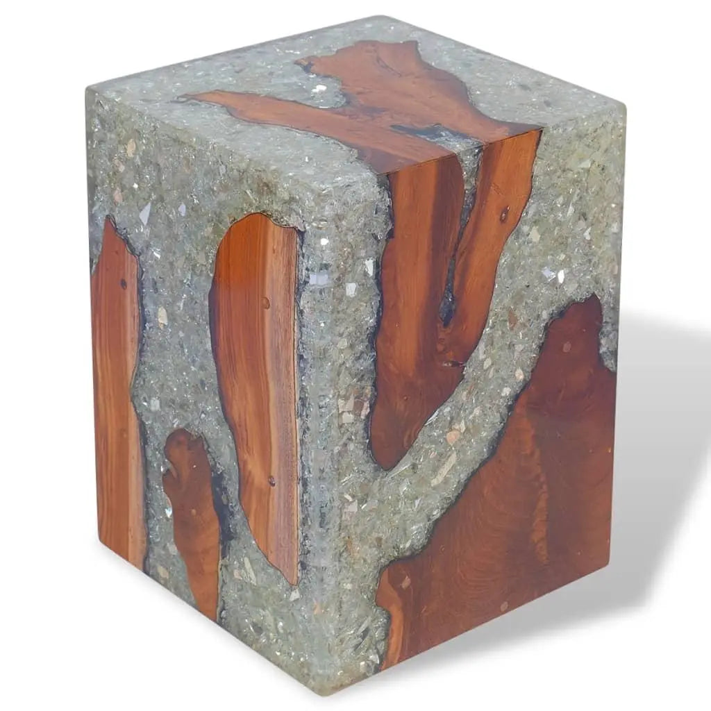 Solid Teak Wood and Resin Table Londecor