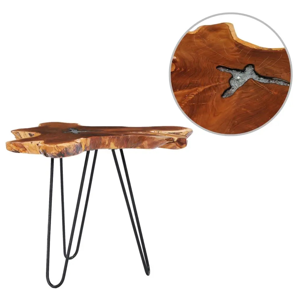 Teak Wood and Resin Side Table Londecor