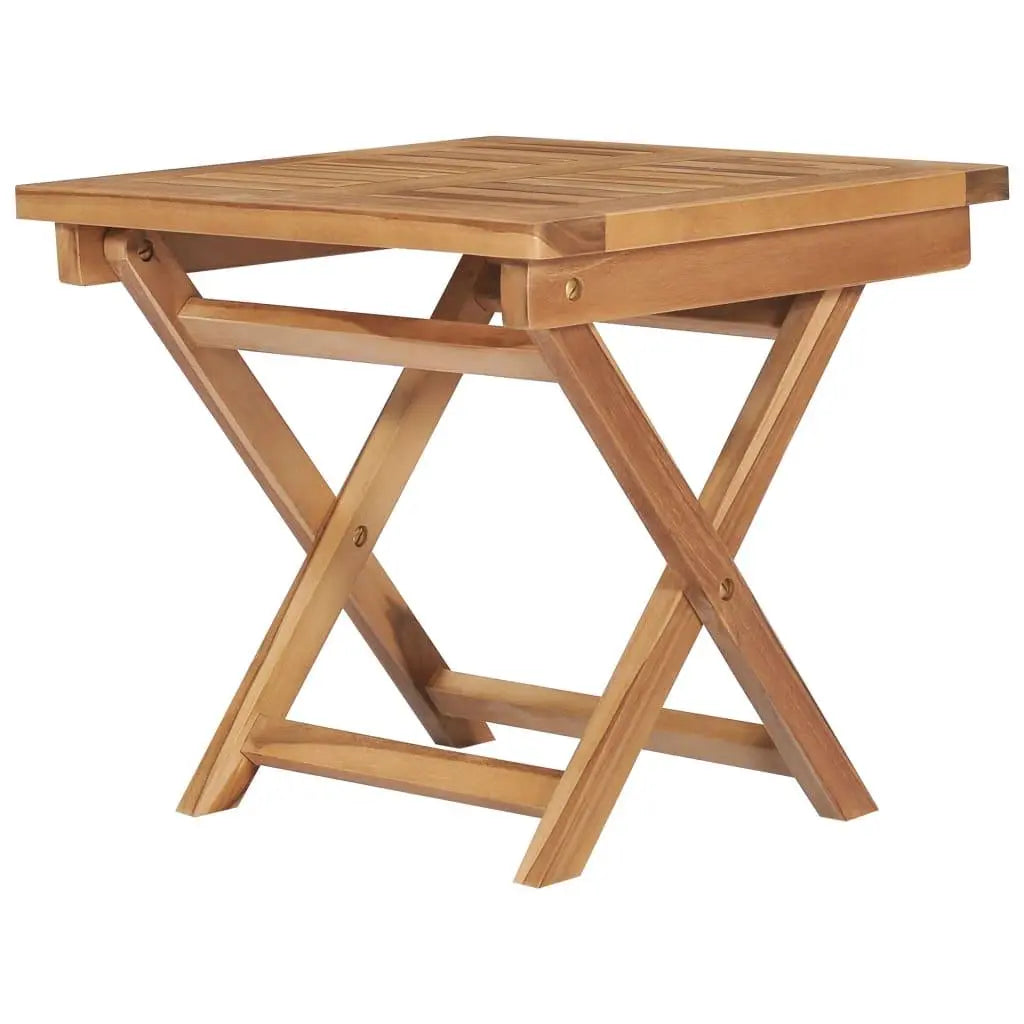 Folding Sun Lounger with Table Solid Teak Wood Londecor