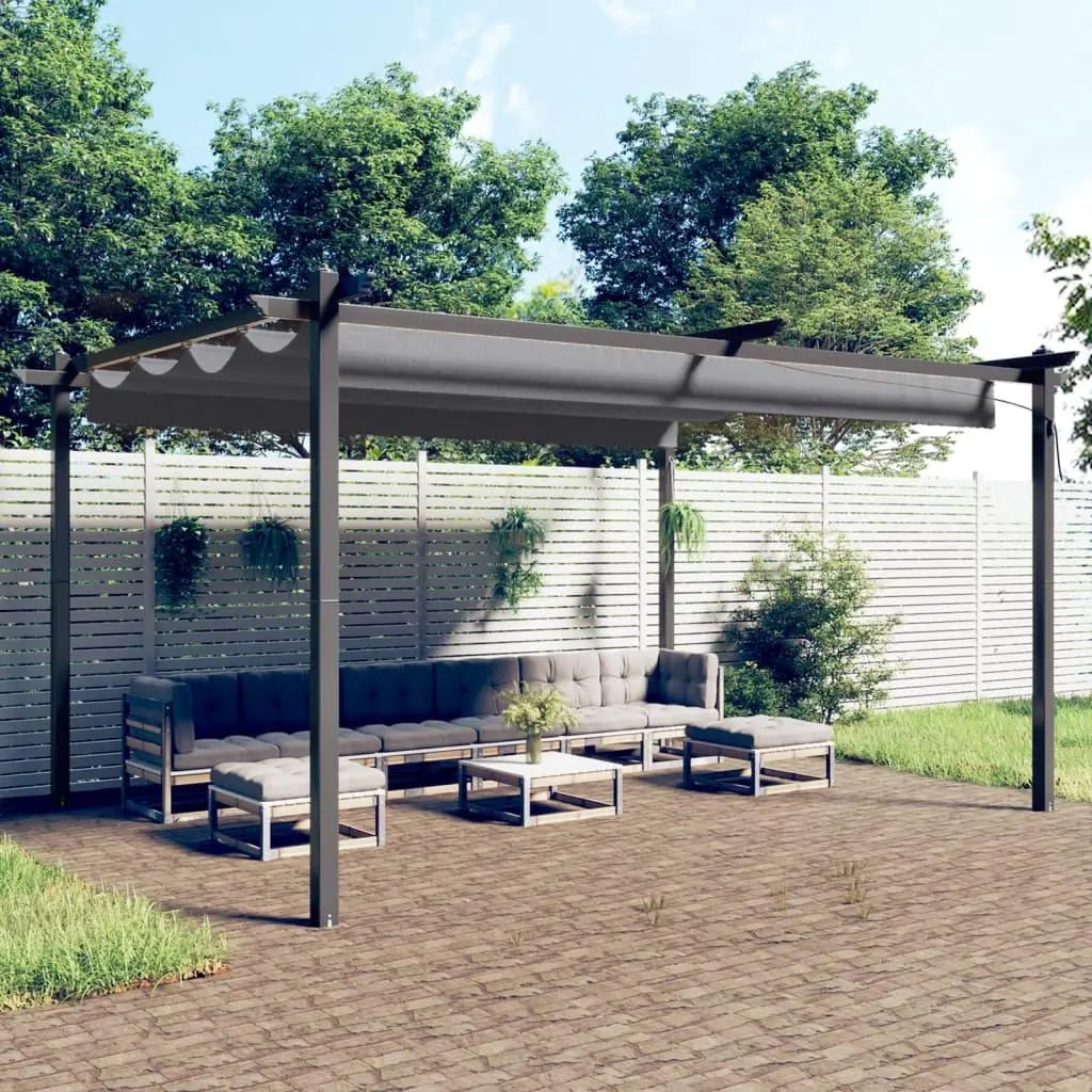 Garden Gazebo with Retractable Roof 4x3 m Anthracite Londecor