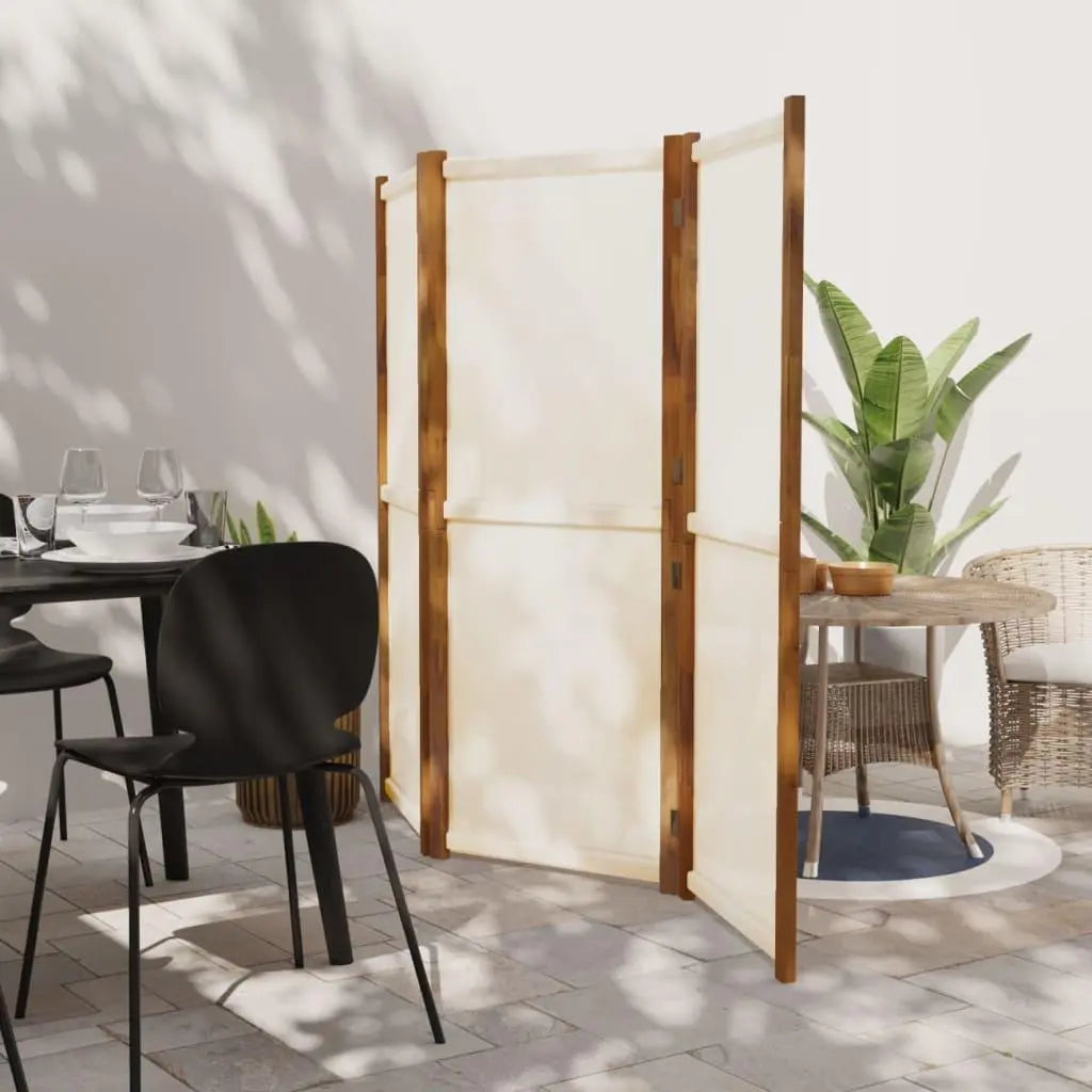 Cream White Room Divider - 3 Panels (210x180 cm) Londecor