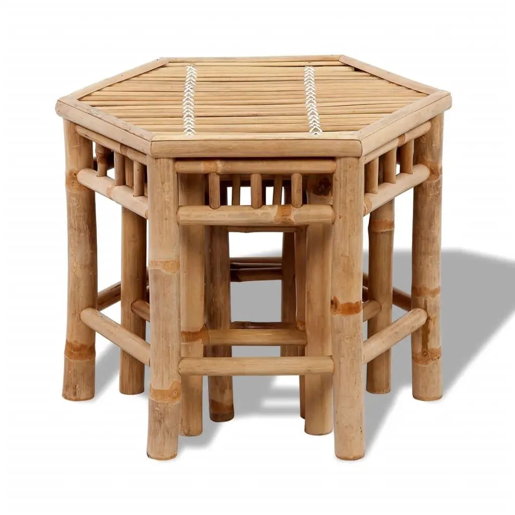 Garden side tables 3 pcs Bamboo Londecor