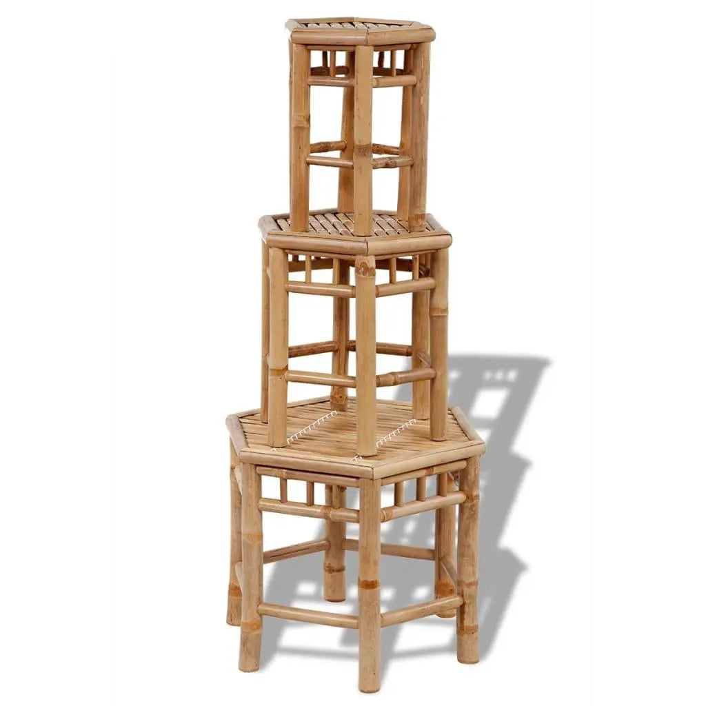 Garden side tables 3 pcs Bamboo Londecor