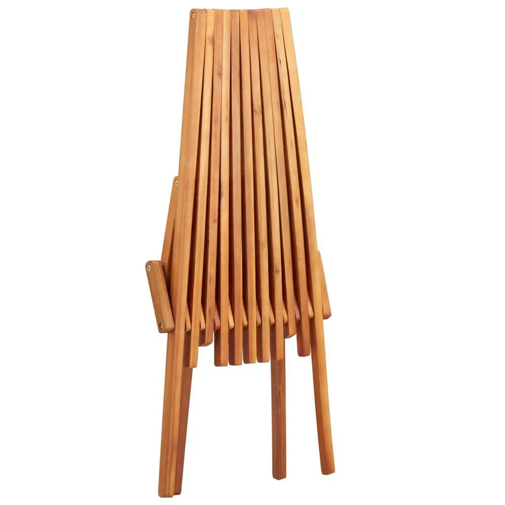 Folding Outdoor Lounge Chairs 2 pcs Solid Acacia Wood Londecor