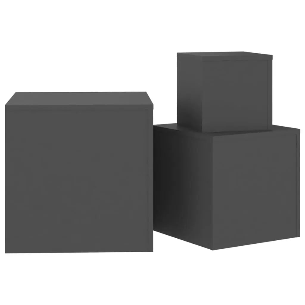 Side Tables 3 pcs Grey Engineered Wood Londecor