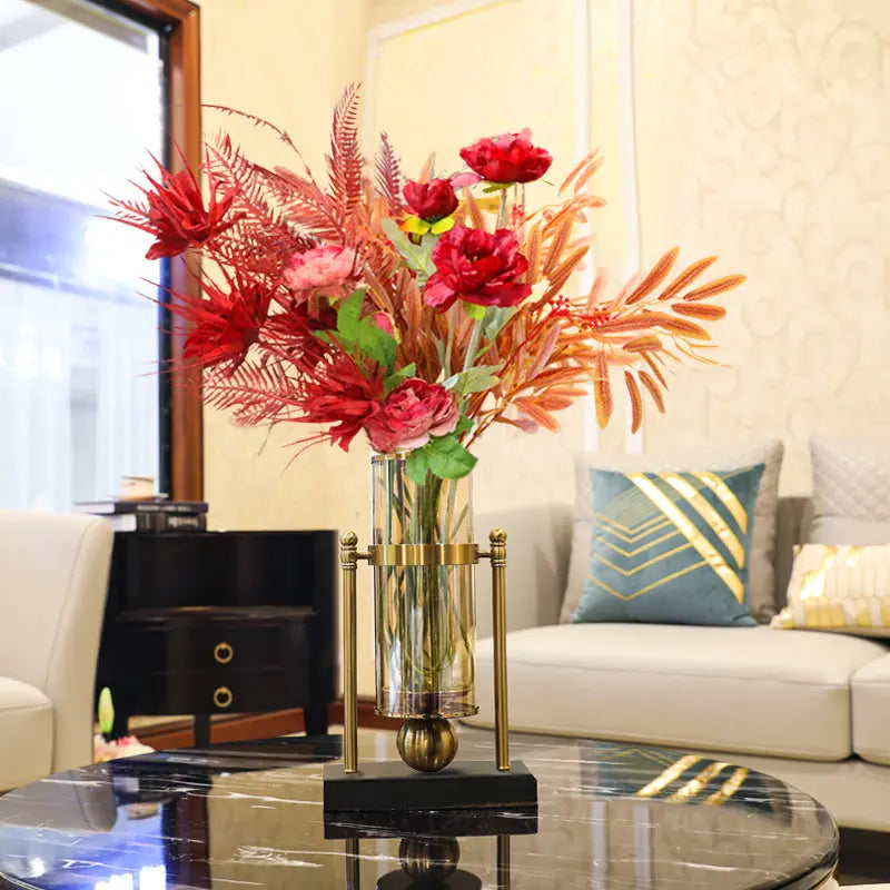 Modern Light Luxury Style Marble Vase Decoration Living Room Flower Arrangement Londecor