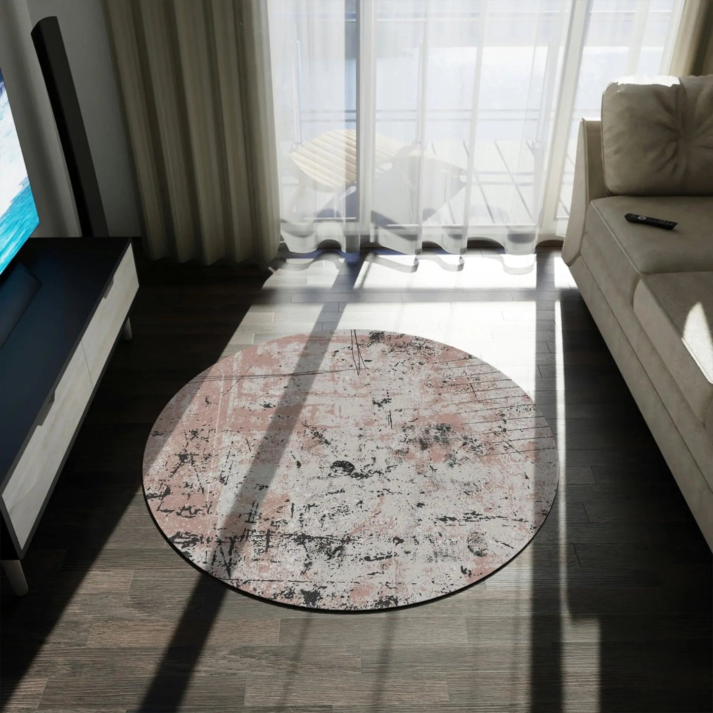 Meditation Designer Round Rug PINK Londecor