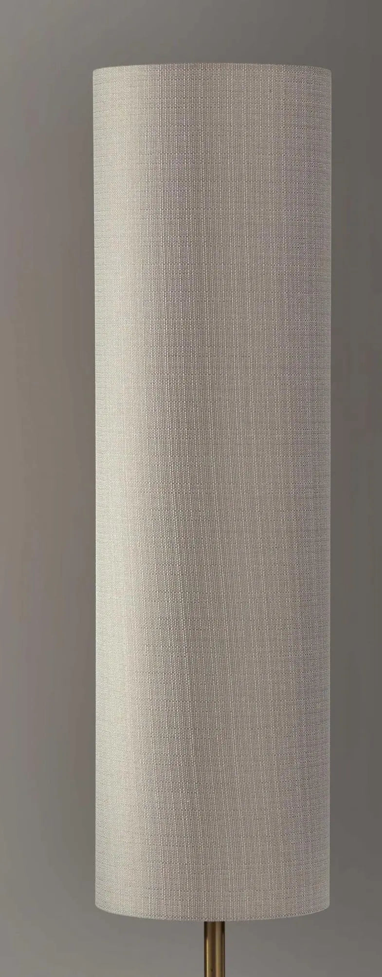 Brass and Wood Cylinder Beige Floor Lamp - Londecor