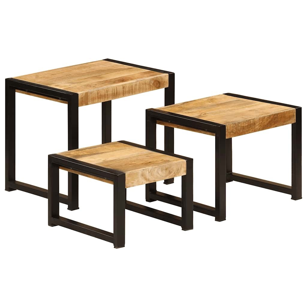Solid Mango Wood Tables 3 pcs
