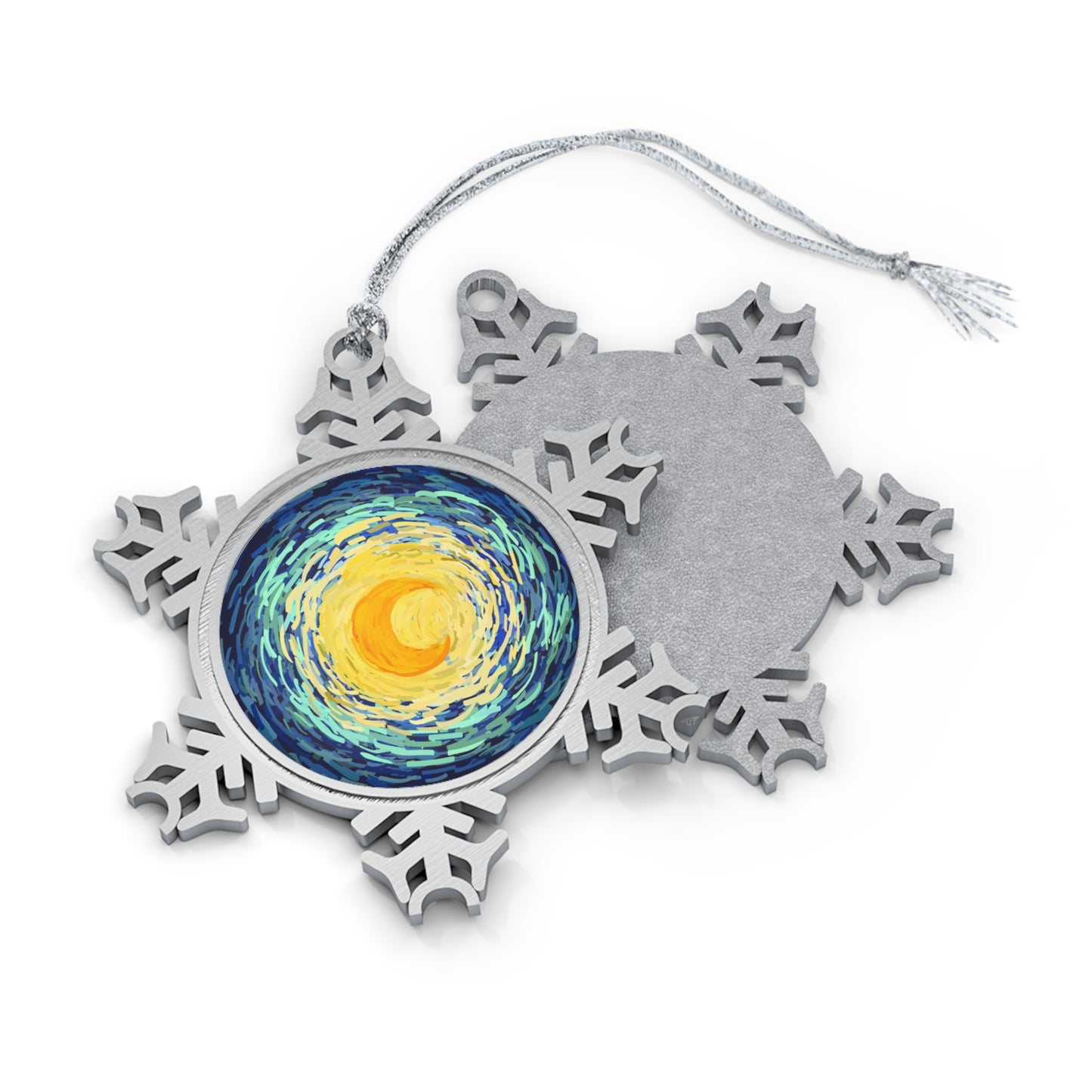 Starry Nights Snowflake Christmas Tree Pendant Printify