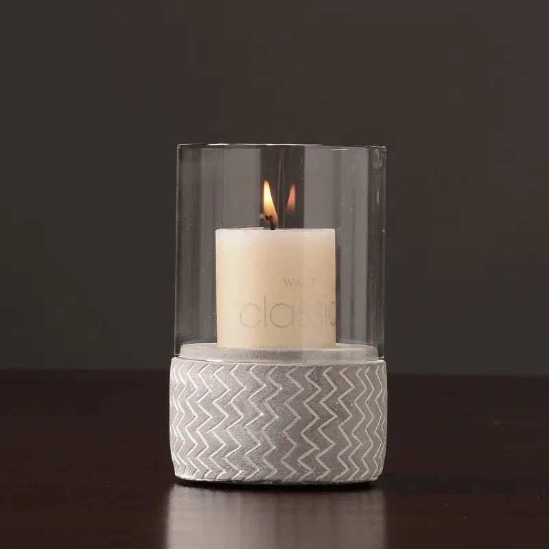 Country Cement Candlestick Decoration Living Room Model Londecor