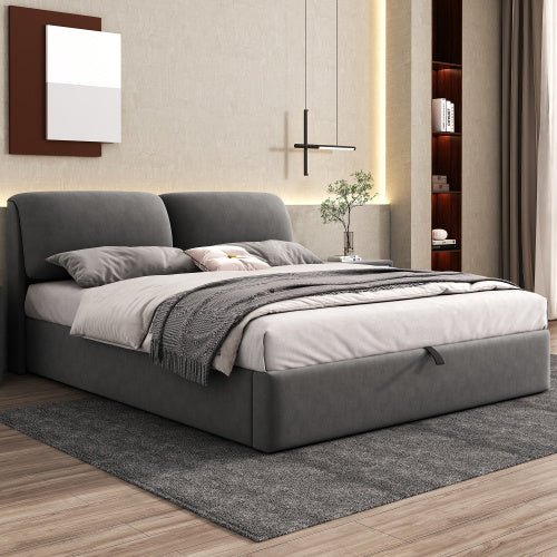 Storage Bed – Grey, Hydraulic, 3 Drawers