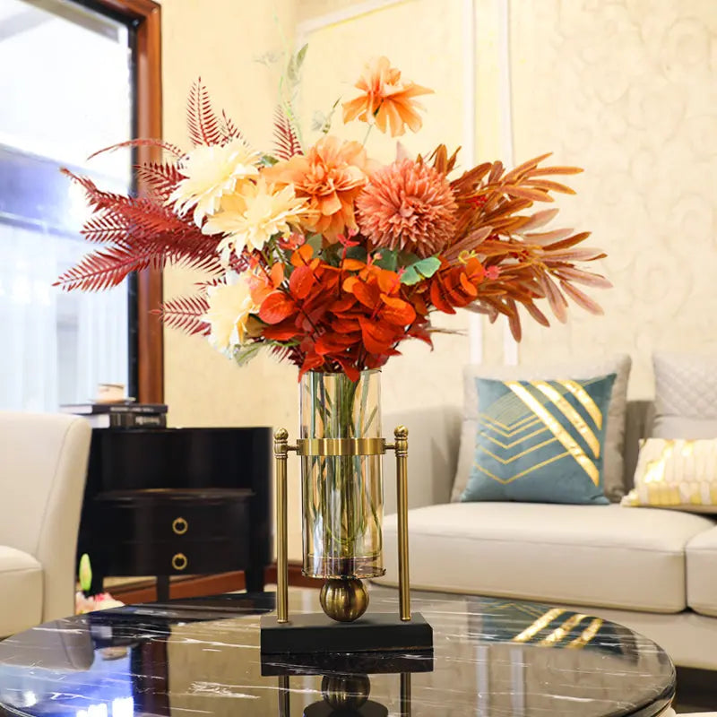 Modern Light Luxury Style Marble Vase Decoration Living Room Flower Arrangement Londecor