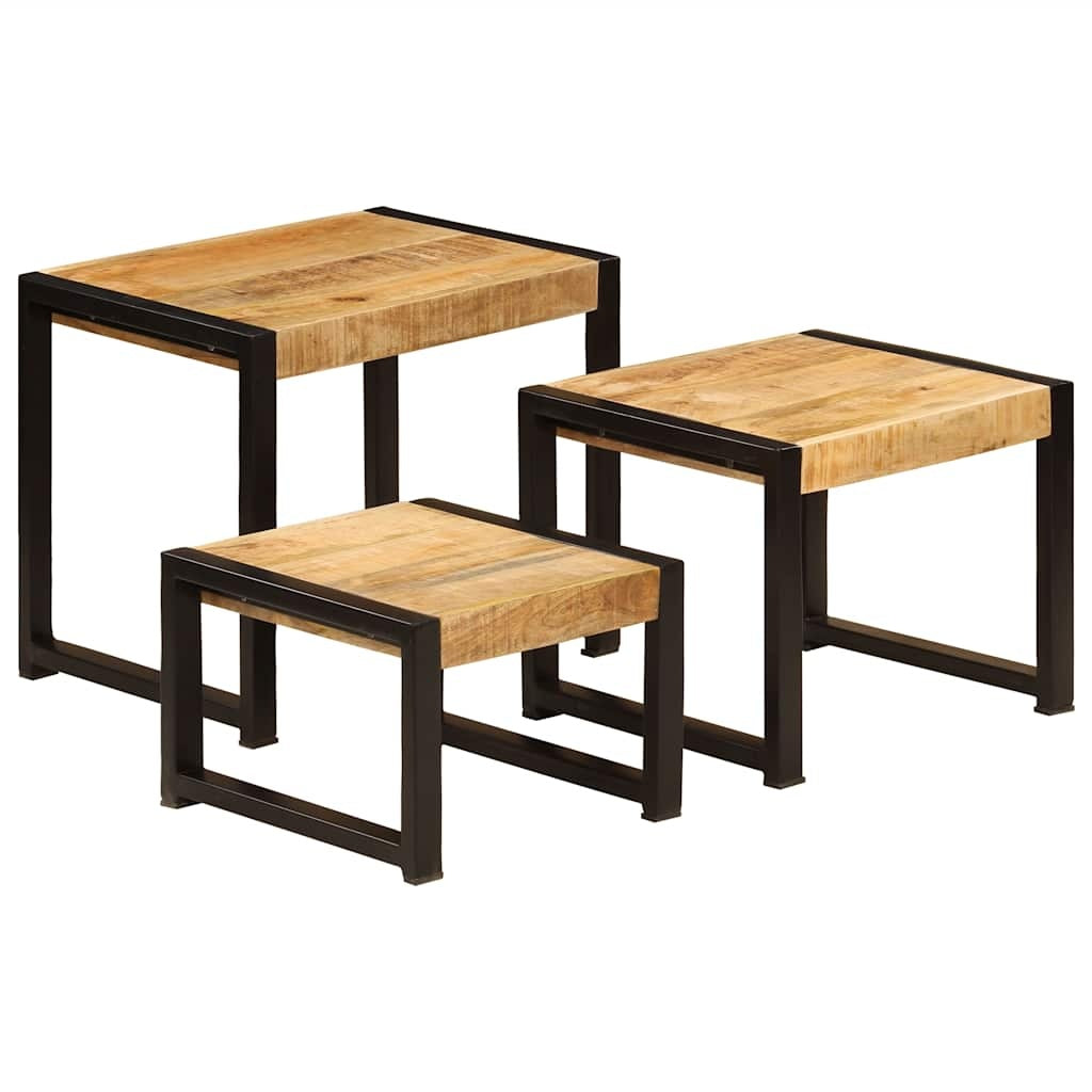 Solid Mango Wood Tables 3 pcs