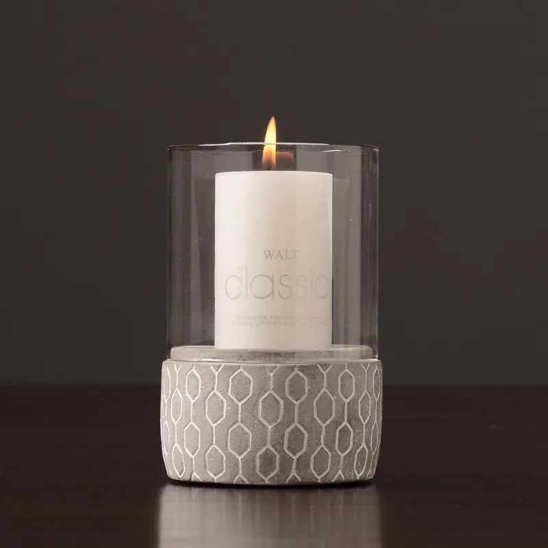 Country Cement Candlestick Decoration Living Room Model Londecor