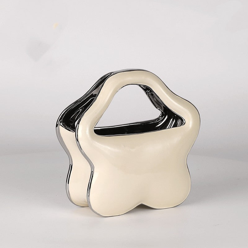 Bag Vase Home Decoration Ceramic Living Room Porch Floral Arrangement