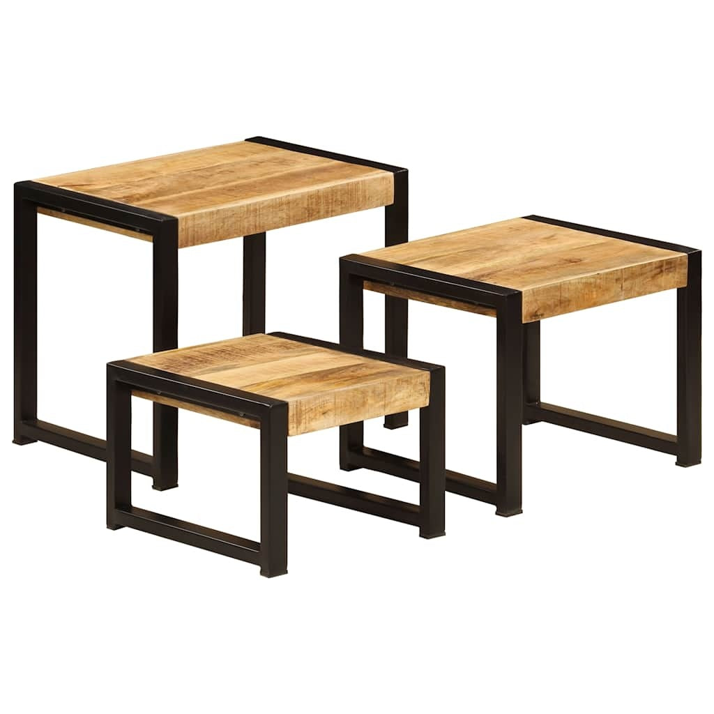 Solid Mango Wood Tables 3 pcs