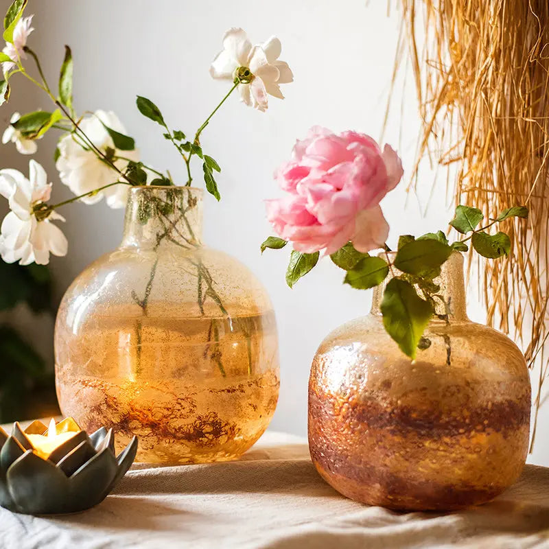 Handmade Art Bubble Glass Vase Decorative Ornaments Londecor