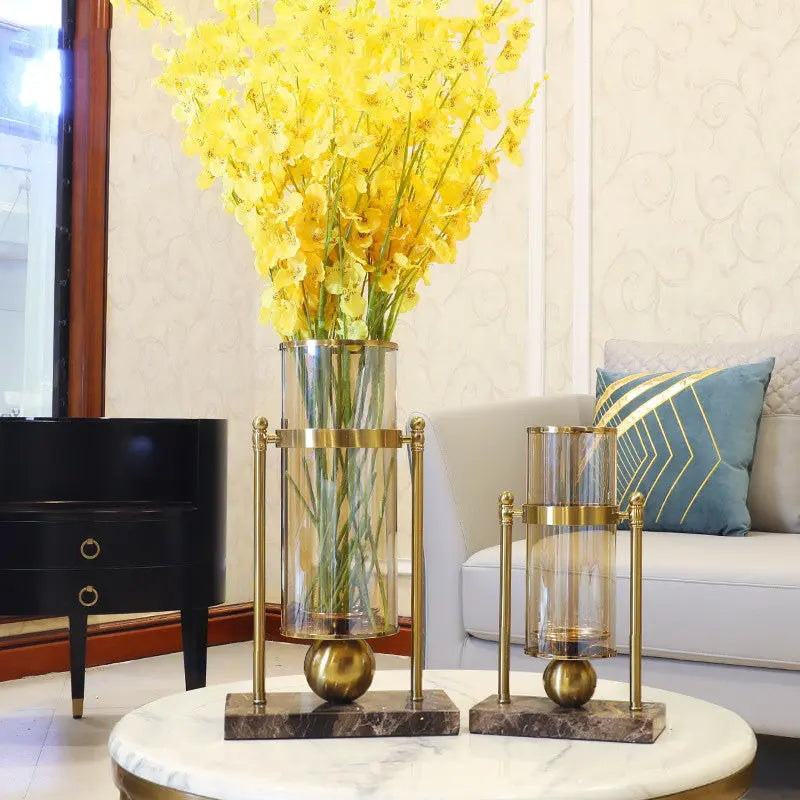 Modern Light Luxury Style Marble Vase Decoration Living Room Flower Arrangement Londecor