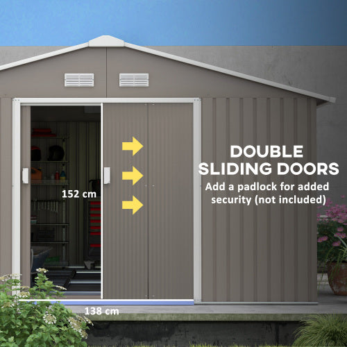Garden Storage Shed with Base, Light Grey