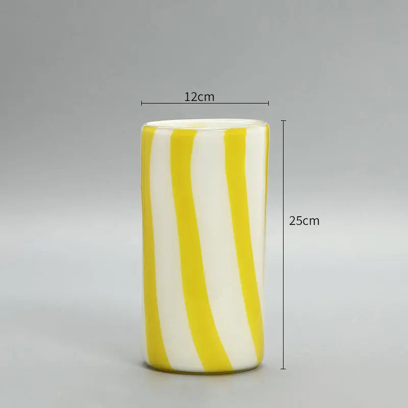 Striped Vintage Glass Living Room Vase Londecor