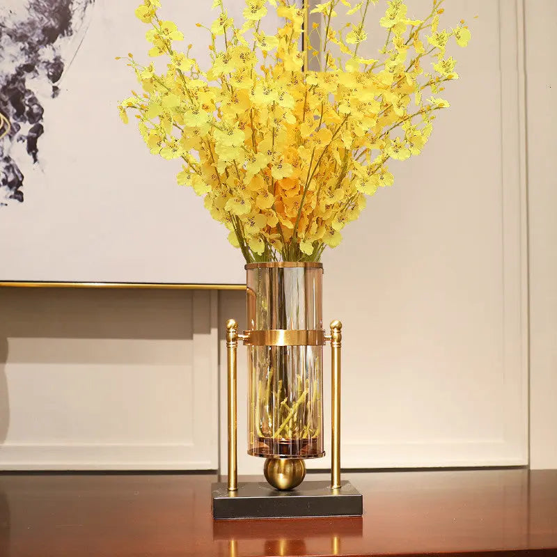 Modern Light Luxury Style Marble Vase Decoration Living Room Flower Arrangement Londecor