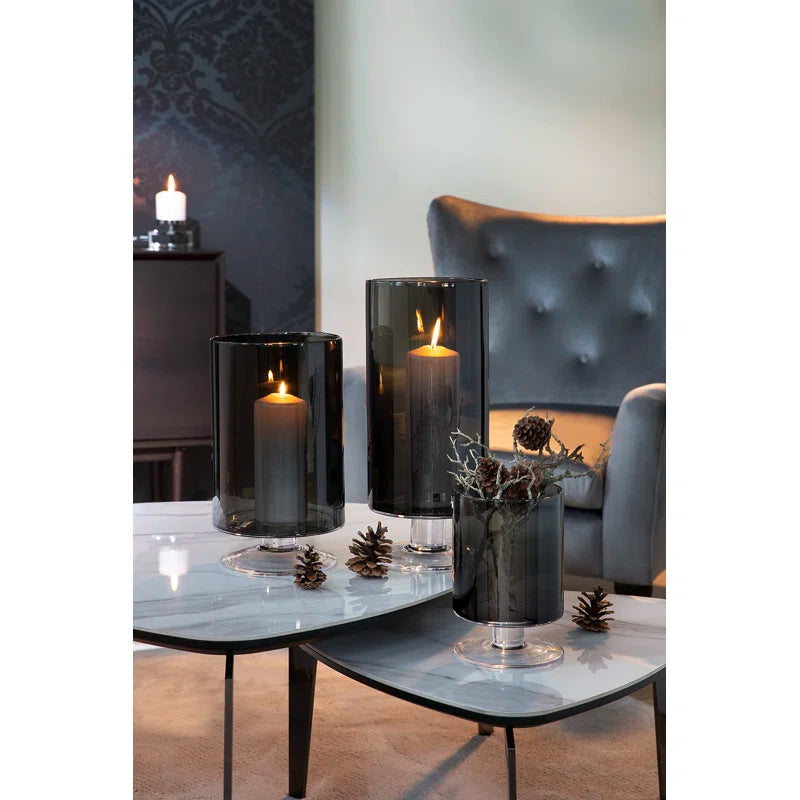 Viana Grey Glass Table Vase