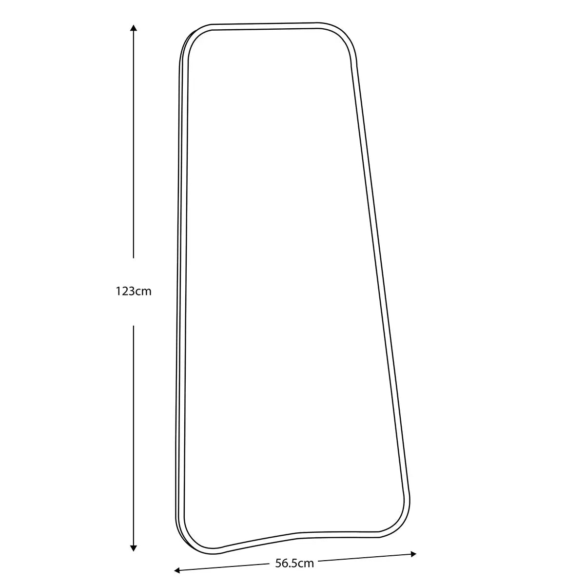 Modern Luxury: Bearsted Gold Leaning Mirror (Curved Metal Frame)