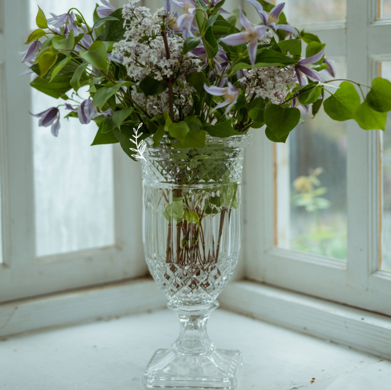 Vintage Light Luxury Crystal French Transparent Glass Tall Vase Londecor